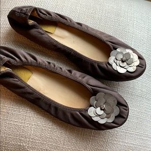 Lanvin brown satin ballet flats - size 40